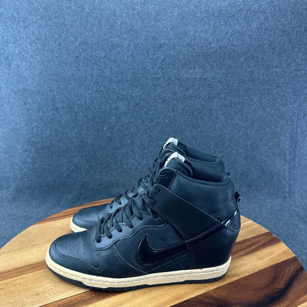 Nike Black Wedge High-Top Sneakers with Off-White Sole